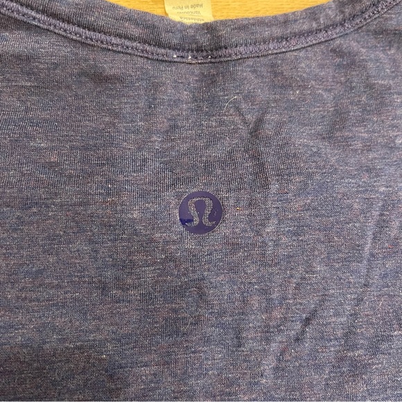 Lululemon Navy Blue Crew Neck Short Sleeve Pima Cotton T-shirt Size 4 - Picture 3 of 4